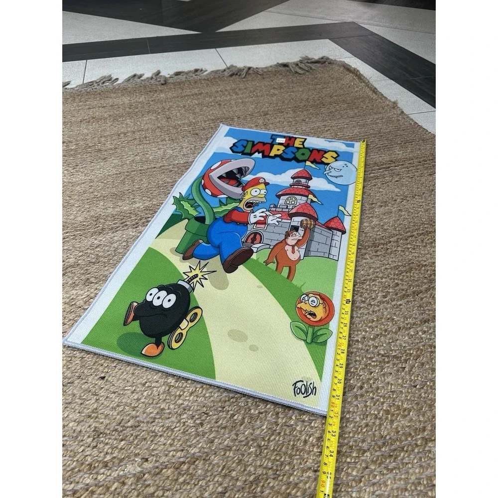 Brand New The Simpsons x Super Mario Bros. Mashup Rug